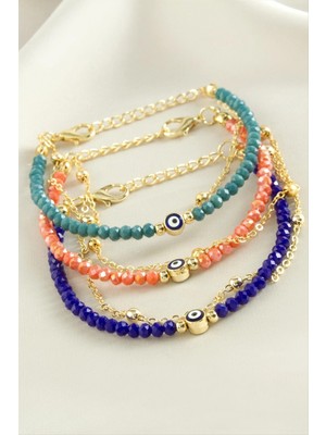 Nazar Zincir Kristal Bileklik