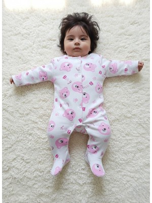 Buufuu Baskılı Bebek Uzun Kollu Çıtçıtlı Zıbın