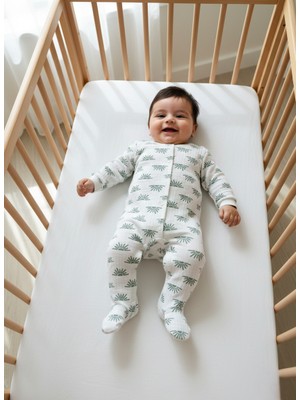 Buufuu Baskılı Bebek Uzun Kollu Çıtçıtlı Zıbın