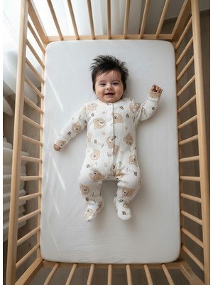 Buufuu Baskılı Bebek Uzun Kollu Çıtçıtlı Zıbın