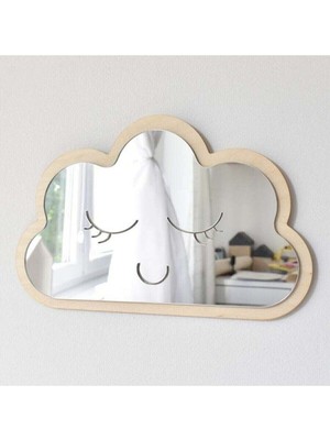Evsay Çocuk Odası Dekoratif Beyaz Bulut Duvar Aynası Bulut Ayna Çocuk Odası Dekoru Kırılmaz Gümüş