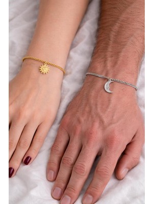 Sirius Jewelry 925 Gümüş | Hilal Güneş Çift Bileklik