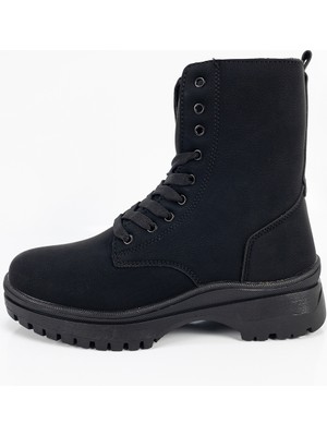 Aktaş Ayakkabı Kadın Siyah Su Geçirmez Içi Sıcak Astarlı Üşütmez Fermuarlı Bot