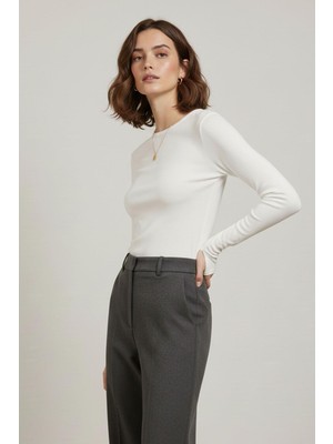 Puane Kadın Parmak Geçirmeli Uzun Kollu Bluz - 40020BLZ