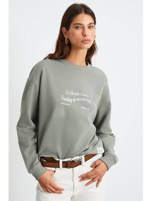 Ethiquet Ronja Kadın Açık Yeşil Sweatshirt