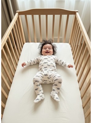 Buufuu Baskılı Bebek Uzun Kollu Çıtçıtlı Zıbın