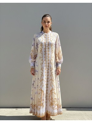 Rabiossa Kadın Pastel Tonlu Otantik Kelebek Kol Elbise