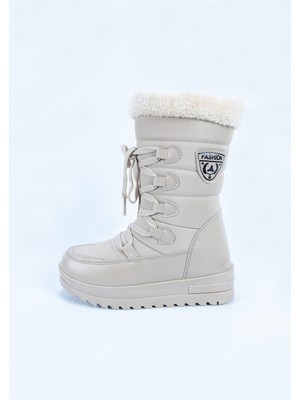 Aktaş Ayakkabı Çocuk Kız Nut Renk Su Geçirmez Içi Yünlü Fermuarlı Kar Botu
