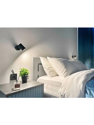 Riolight Modern1 Mafsallı Hareketli Başlık Siyah1 Yatak Başı Spot Aplik 1ADET Fiyatıdır(Ampul Dahil)