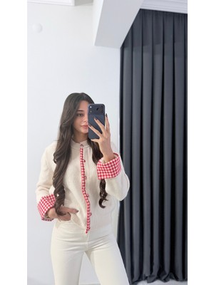 Jayla Pötikare Garnili Ekru Hırka