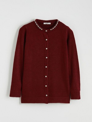 Lc Waikiki Yeni Sezon Bisiklet Yaka Taşlı Kadın Triko Hırka