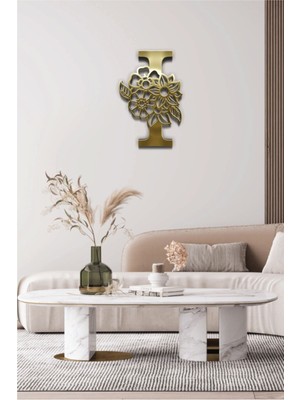 Kusva Pleksi Glass Harf Dekoratif Tablo Gold-I