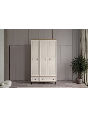 Doressa Risk Walnut 3 Kapılı Gardırop