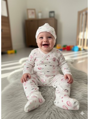 ruhaay Bebek Yeni Doğan Baskılı Mevsimlik Bereli Patikli Alt Üst Takım