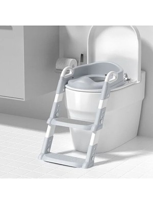 River World Tuvalet Eğitim Aparatı Çocuklar Için Klozete Konulan Merdivenli Rengi Gri