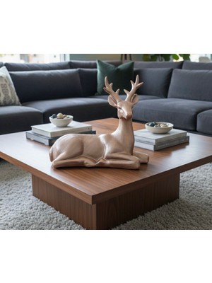 Mirsa Global Dekoratif Geyik Biblo Heykel Roz Gold