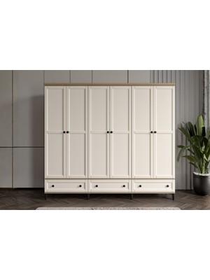 Doressa Duns Walnut 6 Kapılı Gardırop