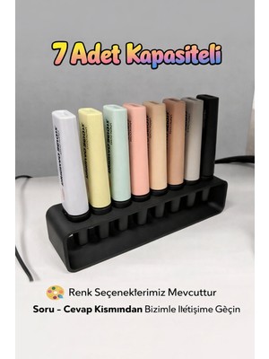 Yapı3D 7 Adet Kapasiteli Masaüstü Kalem Standı | Fosforlu Kalem & Pastel Kalem Organizer | Çok Amaçlı Kalemlik | Siyah