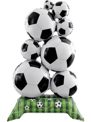 Patladı Gitti Futbol Temalı Ayakta Duran Folyo Balon 56X98 cm – Doğum Günü & Parti Süsü