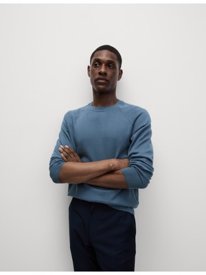 Marks & Spencer Pure Cotton Yuvarlak Yaka Triko Kazak