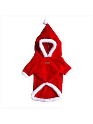 Feyza Design Yılbaşı Temalı Kapüşonlu Polar Köpek ve Kedi Sweatshirt, Rahat ve Şık Tasarım