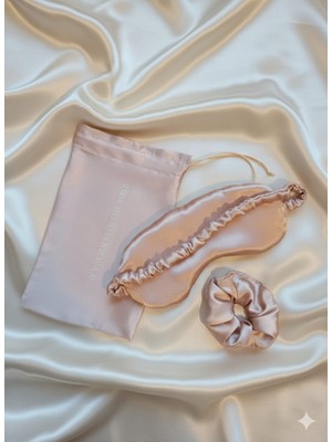 Mpy Global Premium Saten Uyku Bandı,kese,saç Tokası,3’lü Hediye Seti,seyahat Uyku Bandı,göz Bandı,hediye Önerisi