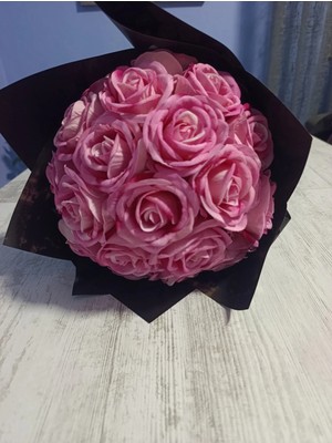 Ceku Home Tasarım Pembe Kadife  Gül Buketi Sevgililer Günü Özel Günler Söz Nişan Hediyelik