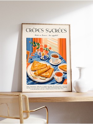 Ninastore Fransız Yemekleri Baskısı Fransız Krepleri Posteri Tatlı Posteri Mutfak Dekorasyonu Pişirme Hediyesi