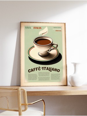 Ninastore Italyan Kahve Posteri, Kahve Illüstrasyon Baskısı, Mutfak Dekorasyonu, Vintage Kahve Baskısı, Italya