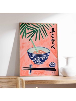 Ninastore Japon Ramen Posteri Modern Minimalist Mutfak Duvar Sanatı Asya Yemekleri Baskısı Çağdaş Yemek Dekora