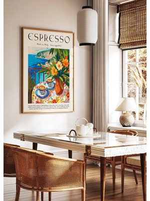 Ninastore Kahve Posteri Espresso Baskı Yemek Posteri Mutfak Dekorasyonu Italyan Kahve Sanatı Retro Kahve Sanat