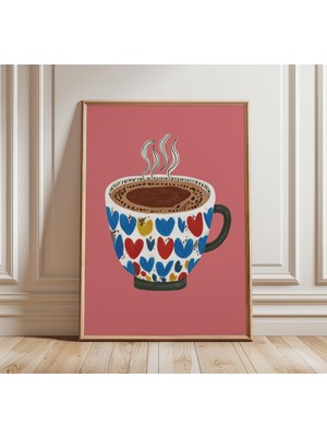 Ninastore Neşeli Kahve Fincanı Posteri, Modern Pop Art Mutfak Duvar Dekoru, Cesur Retro Kahve Baskısı, Oyunbaz