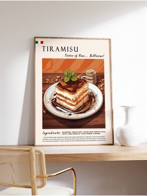 Ninastore Tiramisu Posteri Italyan Yemek Baskısı Italyan Tatlı Posteri Mutfak Baskısı Mutfak Dekorasyonu Pişir