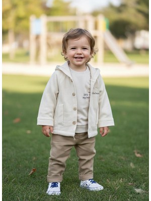 Butik Erkek Bebek Lüks Gömlekli %100 Pamuklu Alt - Üst 3'lü Takım