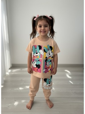 Buufuu Kız Çocuk Baskılı T-Shirt Eşofman Ikili Takım