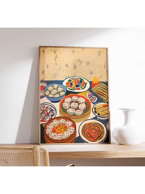 Ninastore Çin Yemekleri Posteri Asya Yemekleri Baskısı Oryantal Dekorasyon Yemek Masası Yemek Baskısı Mutfak P