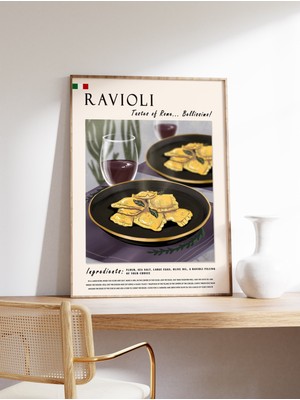Ninastore Italyan Ravioli Yemek Posteri Yemek Sanatı Roma Baskısı Mutfak Posteri Italyan Yemek Sanatı Italyan