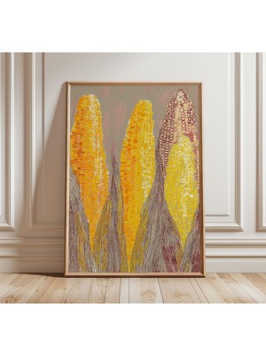 Ninastore Mısır Duvar Sanatı Sonbahar Hasadı Posteri Soyut Botanik Baskı Sıcak Modern Çiftlik Evi Mutfak Dekor