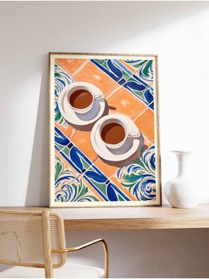 Ninastore Fas Kahvesi Baskısı Vintage Kahve Posteri Kafe Baskısı Restoran Duvar Sanatı Mutfak Dekorasyonu Yeme