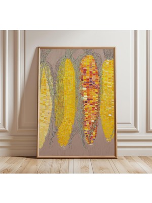 Ninastore Mısır Duvar Sanatı Sonbahar Hasadı Posteri Soyut Botanik Baskı Sıcak Modern Çiftlik Evi Mutfak Dekor