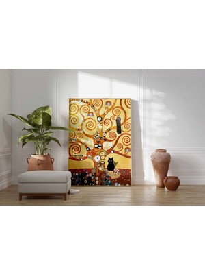 Ninastore Gustav Klimt Kedi Baskısı, Hayat Ağacı, Kedi Posteri, Kedi Sanatı, Kedi Severler Için Hediye, Hayvan