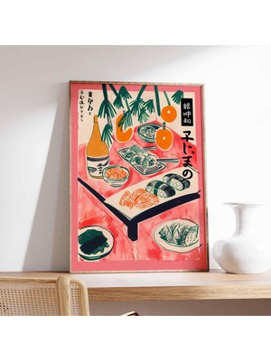 Ninastore Japon Suşi Posteri Modern Minimalist Duvar Sanatı Baskısı Asya Mutfağı Dekorasyonu Japon Yemekleri S