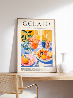 Ninastore Italyan Gelato Posteri Tatlı Yiyecek Baskısı Mutfak Dekorasyonu Yiyecek ve Içecek Sanatı Yiyecek Pos