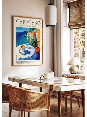 Ninastore Kahve Posteri Espresso Baskı Yemek Posteri Mutfak Dekorasyonu Italyan Kahve Sanatı Retro Kahve Sanat