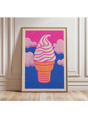 Ninastore Dondurma Posteri Pop Art Baskı Renkli Modern Duvar Sanatı Retro Tatlı Sanatı Eğlenceli Mutfak Dekora