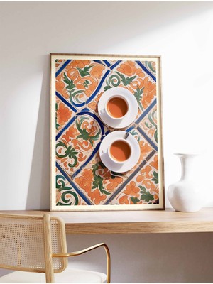 Ninastore Fas Kahvesi Baskısı Vintage Kahve Posteri Kafe Baskısı Restoran Duvar Sanatı Mutfak Dekorasyonu Yeme
