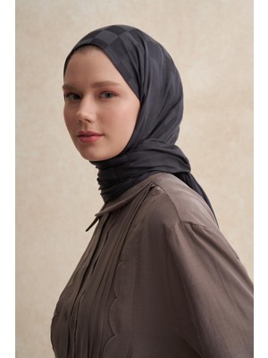 Antrasit Carell Dama Jakar Italyan Ipekli Şal