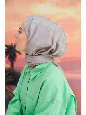 Füme Carell Kazayağı Jakar Italyan Ipekli Şal