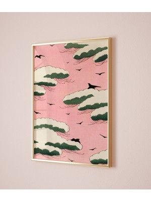 Ninastore Watanabe Seitei'nin Pembe Gökyüzü Baskısı, Watanabe Seitei Posteri, Japon Baskısı, Japon Vintage Duv