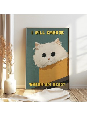 Ninastore Yaprakların Arasında Saklanan Kedi - Japon Kedi Posteri Komik Kedi Posteri Kedi Hediyesi Hayvan Sana